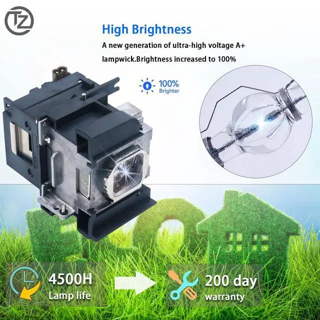 Alt view image 2 of 5 - TZRSQL ET-LAA410 Premium Quality Replacement Projector Lamp Bulb for Panasonic PT-AE8000U PT-AE8000 PT-AT6000E PT-AT6000 with Housing