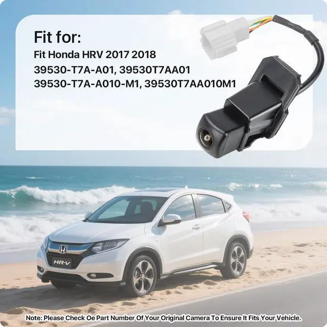 Alt view image 2 of 5 - 39530-T7A-A01 Rear View Camera for Honda HRV 2017 2018, OE Backup Camera Replaces 39530T7AA01, 39530-T7A-A010-M1, 39530T7AA010M1 by GreenYi