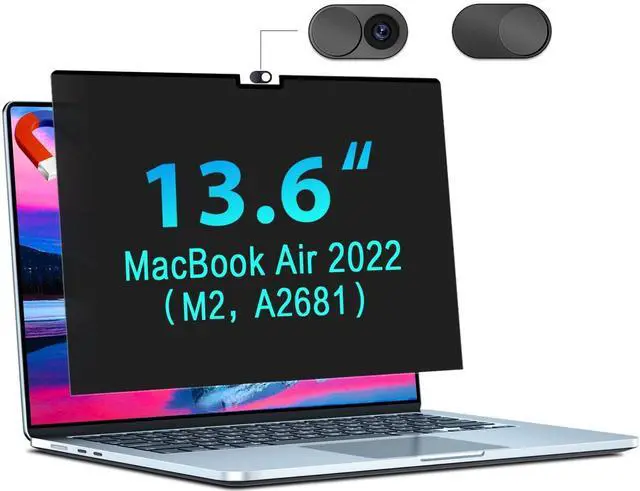 Main image of STARY Magnetic Privacy Screen for Macbook Air 13.6 Inch (2022-2024, M2, M3), Removable Matte Anti Glare Blue Light Protector Private Security Filter for Mac Laptop Computer