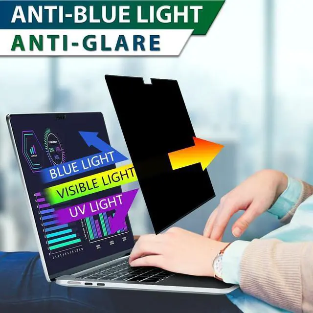 Alt view image 4 of 5 - STARY Magnetic Privacy Screen for Macbook Air 13.6 Inch (2022-2024, M2, M3), Removable Matte Anti Glare Blue Light Protector Private Security Filter for Mac Laptop Computer