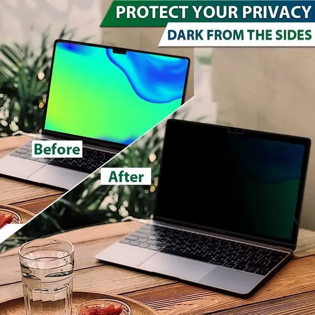 Alt view image 5 of 5 - STARY Magnetic Privacy Screen for Macbook Air 13.6 Inch (2022-2024, M2, M3), Removable Matte Anti Glare Blue Light Protector Private Security Filter for Mac Laptop Computer