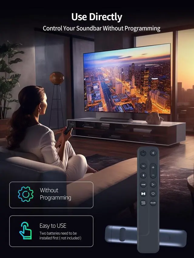 Alt view image 4 of 5 - RETROSUN Replacement Remote Control Compatible with JBL Sound Bar BAR500 BAR300 BAR 500 BAR 300 - Black