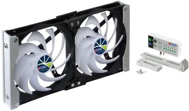 Main image of Titan- 12V DC IP55 Waterproof Double Rack Mount Ventilation Cooling Fan with Timer and Speed Controller- TTC-SC20 (120mm)