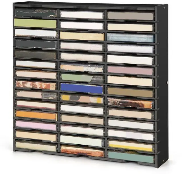 Main image of Arkiya 42-Slot Cassette Tape Storage Organizer Rack, Wall Mount Cassette Tape Holder, Audio Cassettes Display Shelf, Ideal Gift for Cassette Collectors, Black