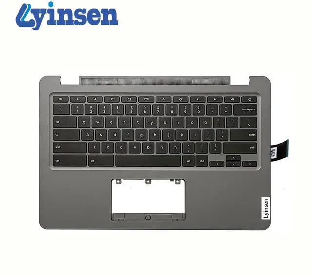 Alt view image 2 of 5 - Lyinsen Replacement for Lenovo Chromebook 14e Gen 2nd 82M1 82M2 Laptop Upper Case Palmrest Keyboard Assembly Part 11.6" 5M11C89153 Top Cover Grey