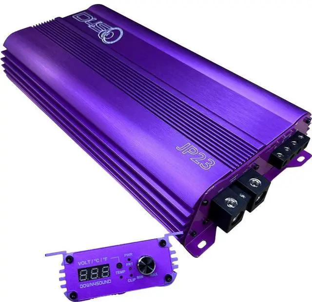 Main image of DOWN4SOUND JP23 V2 Purple ^^ Monoblock Amplifier - 2800W RMS, 1-Ohm Stable, Linkable for Car Audio Systems, High-Performance Bass Amplifier for 2800W Subwoofer Setup