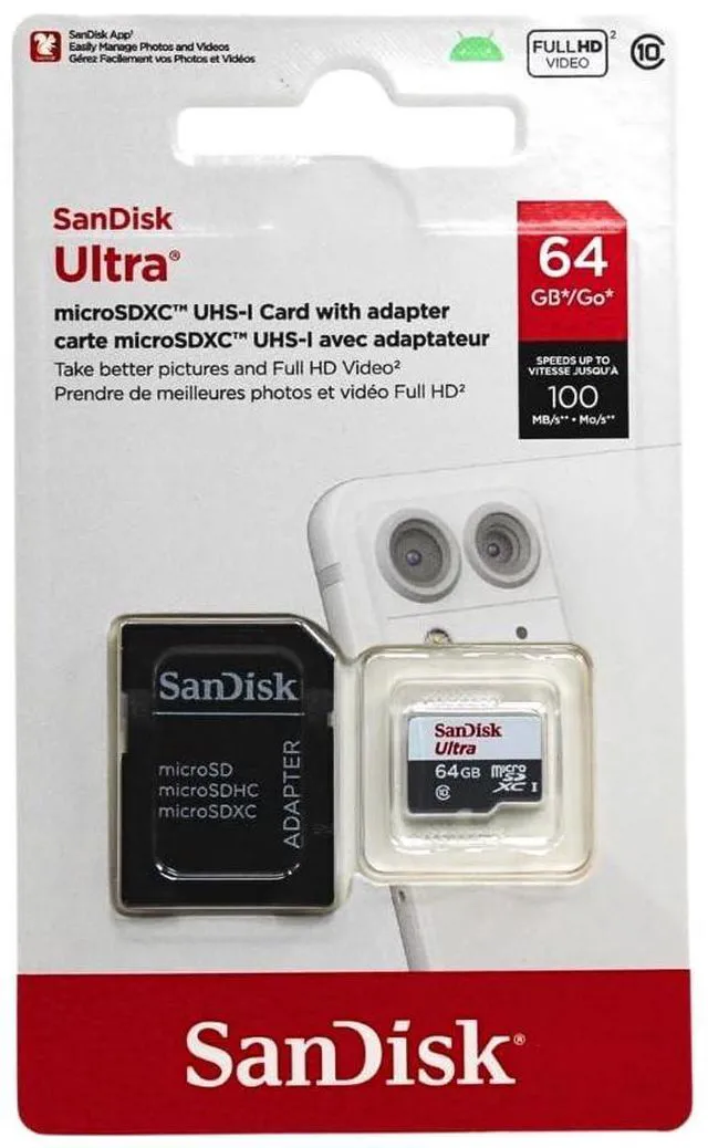 Main image of Sandisk Ultra - Flash Memory Card - 64 GB - MicroSDXC UHS-I (SDSQUNC-064G-AN6IA)