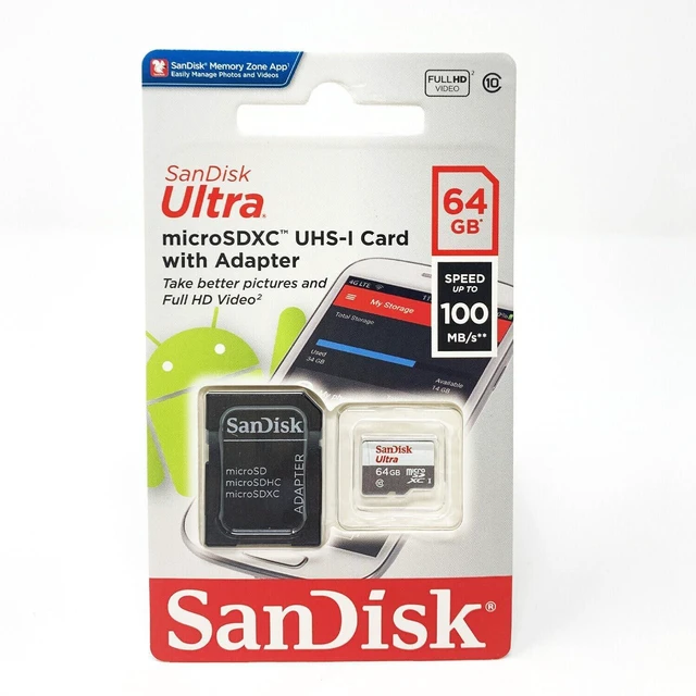 Alt view image 5 of 5 - Sandisk Ultra - Flash Memory Card - 64 GB - MicroSDXC UHS-I (SDSQUNC-064G-AN6IA)