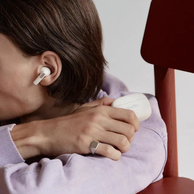 Alt view image 5 of 5 - Sudio A1 Pro Wireless Earbuds, Bluetooth 5.3, Noise Cancelling, Waterproof, Touch Control, Wireless Earphones with Charging Case, Perfect for Premium Sound Quality (Pink)