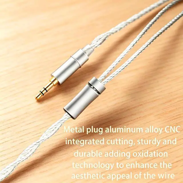 Alt view image 4 of 5 - FAAEAL Silver Plated Replacement Audio Upgrade Cable Compatible with Sennheiser HD800 HD800s HD8XX HD820 HD820s Dharma D1000 Headphones Wired Upgrade Replacement Cord 3.5mm Plug
