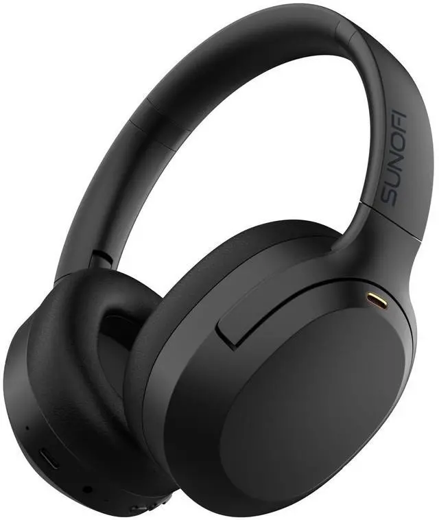 Main image of SunoFi Hybrid Active Noise Cancelling Headphones, Wireless Over Ear Bluetooth Headphones with Mic, 60H Playtime, Hi-Res Audio, Deep Bass, Foldable Comfort Fit Ear Cups for Travel, Office, Home