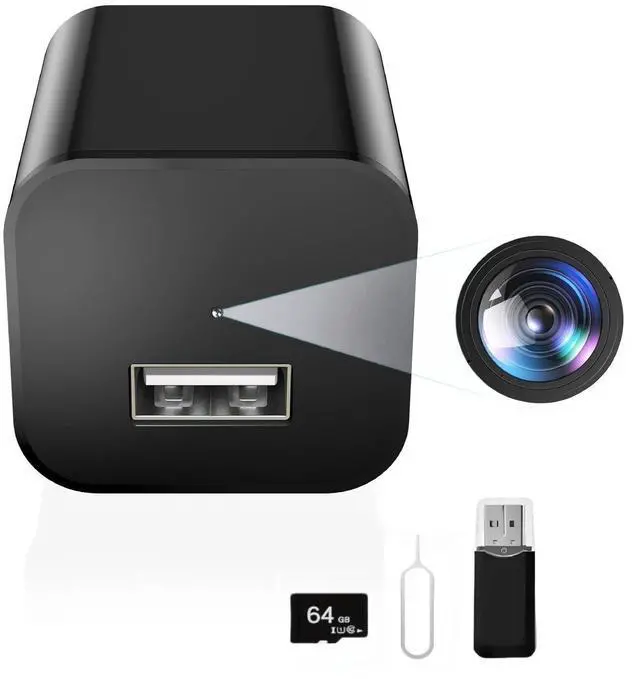 Main image of DUVIX Mini Camera with 64G Card 1080P Small Security Camera Charger with Motion Detection for Indoor (No WiFi)