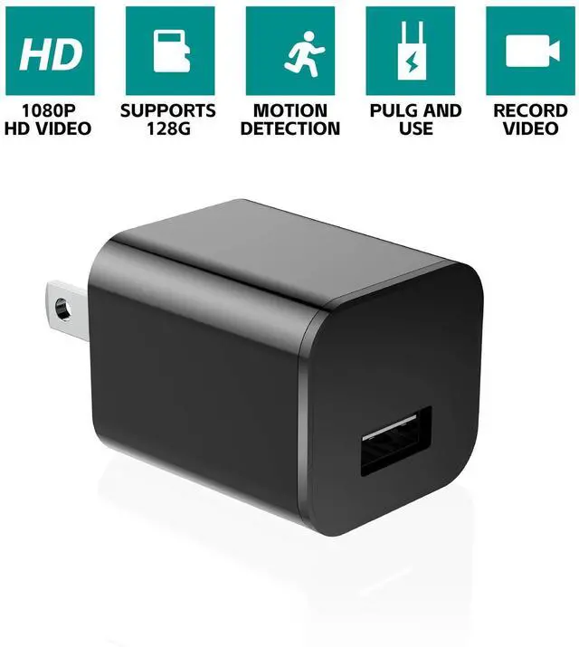 Alt view image 2 of 5 - DUVIX Mini Camera with 64G Card 1080P Small Security Camera Charger with Motion Detection for Indoor (No WiFi)