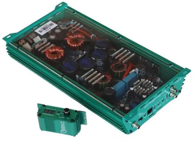 Alt view image 2 of 4 - DOWN4SOUND JP23 V2 Teal ^^ Monoblock Amplifier - 2800W RMS, 1-Ohm Stable, Linkable for Car Audio Systems, High-Performance Bass Amplifier for 2800W Subwoofer Setup