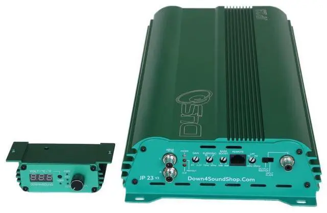 Alt view image 3 of 4 - DOWN4SOUND JP23 V2 Teal ^^ Monoblock Amplifier - 2800W RMS, 1-Ohm Stable, Linkable for Car Audio Systems, High-Performance Bass Amplifier for 2800W Subwoofer Setup
