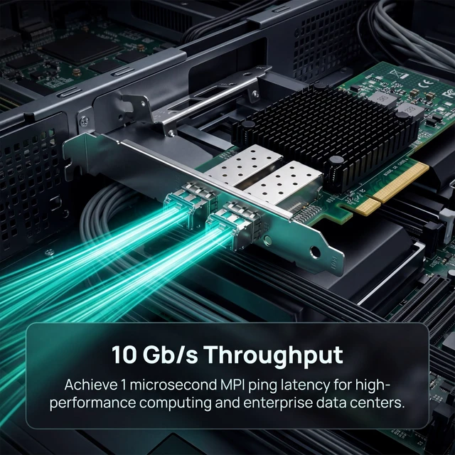 Alt view image 4 of 5 - Dual-10Gb SFP+ PCI-E Network Card NIC, Mellanox ConnectX-3 PCI-e 3.0 X8 PCI Express 10 Gigabit Ethernet Server NIC (ST7286-10GB)