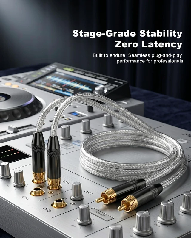 Alt view image 2 of 5 - ZVOIYKM 2 RCA to RCA Cable 6FT, High-End Audiophile HiFi Stereo Shielded