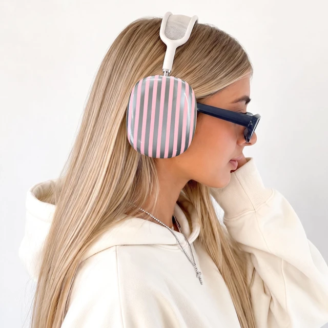 Alt view image 2 of 5 - VELVET CAVIAR Case Cover for AirPods Max 2 & 1 - Cute Protective Headphone Accesssories (Pink Chrome Stripes)