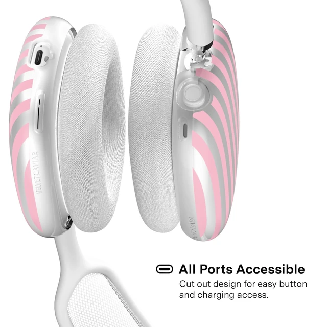Alt view image 4 of 5 - VELVET CAVIAR Case Cover for AirPods Max 2 & 1 - Cute Protective Headphone Accesssories (Pink Chrome Stripes)