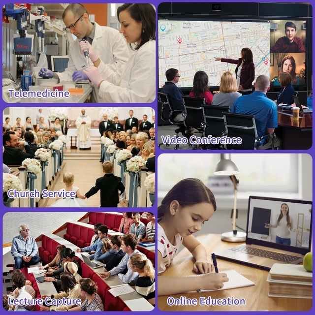 Alt view image 5 of 5 - HCSTVCON 4K PTZ Camera 20X, HDMI USB Video Conference Camera Webcam Live Streaming for Church Worship/Events Services/Education,Works with Zoom,Skype,OBS(Black)