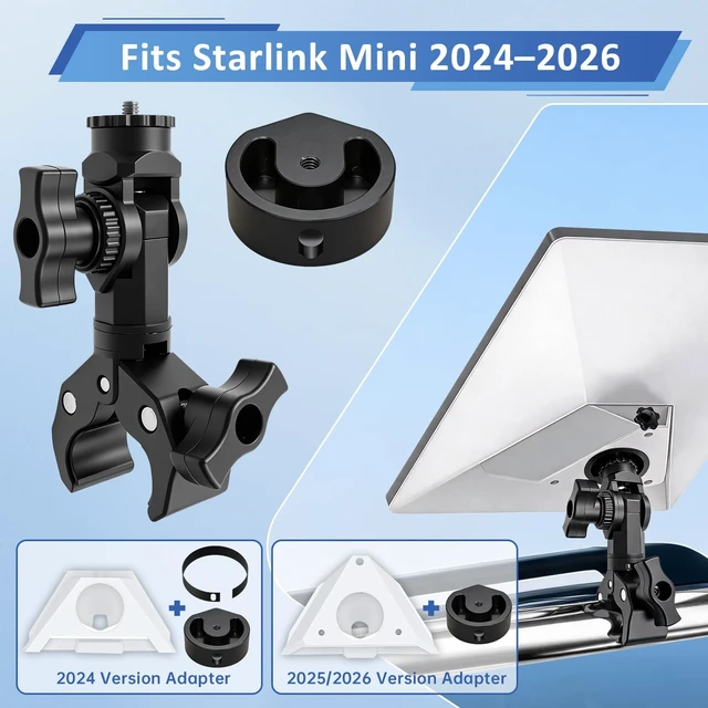 Alt view image 4 of 5 - Starlink Mount for Starlink Mini, Single-Clamp Pole Mount Kit for RV