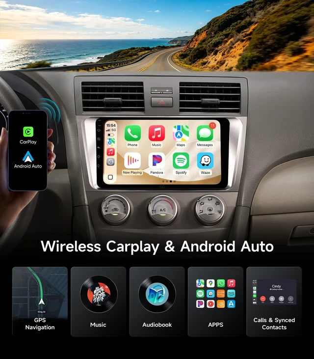 Alt view image 4 of 5 - Linux Car Radio Stereo for Toyota Camry 2006-2011 CarPlay & Android Auto
