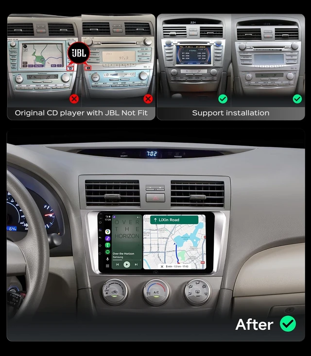 Alt view image 2 of 5 - Linux Car Radio Stereo for Toyota Camry 2006-2011 CarPlay & Android Auto