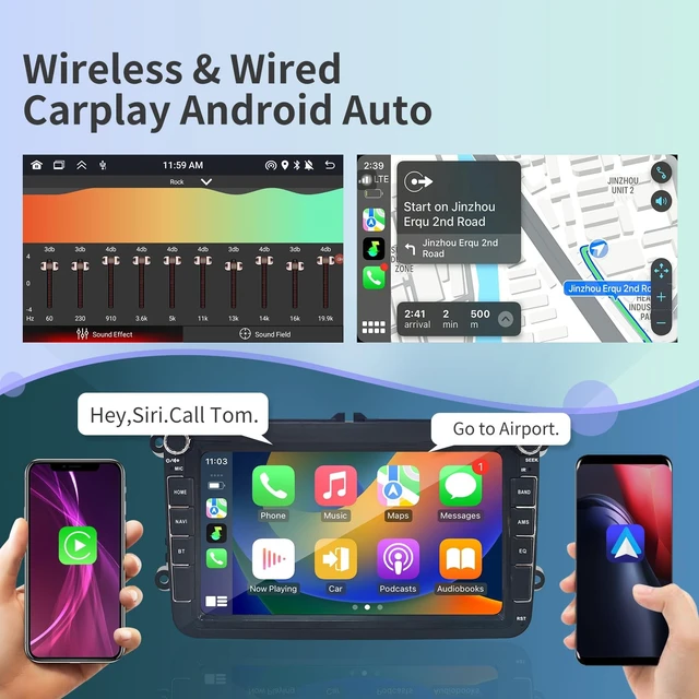 Alt view image 4 of 5 - Car Radio for Volkswagen Seat Golf Passat Jetta Beetle Tiguan Touran EOS 8"