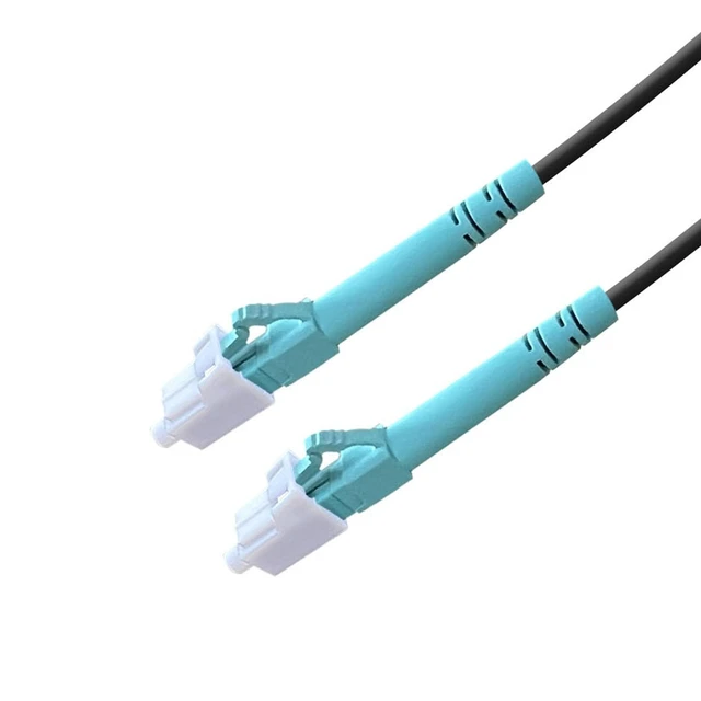 Alt view image 2 of 5 - 328FT/100M OM3 4 Core Multimode LC to LC Outdoor Armored Fiber Patch Cable, OM3 4 Strands Direct Burial Fiber Optic Cable, Industrial TPU with One End Pulling Eye, 50/125um, OD-5mm, Black
