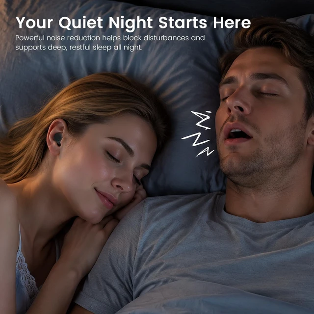 Alt view image 3 of 5 - Houlyn ANC Sleep Earbuds for Side Sleepers, Mini Invisible Noise Cancelling Wireless Earbuds with Double-Layer Silicone Tips, Sleep Mode Headphones for Sleeping, Snoring, TravelBlack