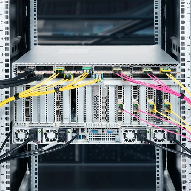 Alt view image 5 of 5 - AMPCOM MPO to MPO Trunk Cable 50/125m Multimode OM4 (12 Fiber, Female, Type B, LSZH/Riser, APC, Magenta) 20m (65.5ft)