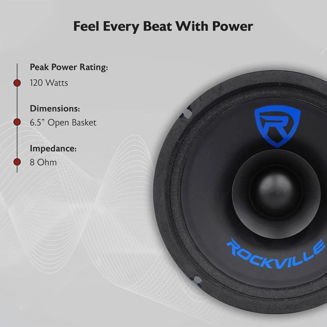 Alt view image 5 of 5 - Rockville RM68SP 6.5" High SPL 8-Ohm Midrange Car Speaker, 60 oz Magnet