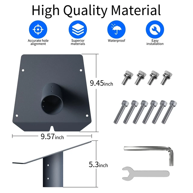 Alt view image 3 of 5 - Starlink Performance Gen 3 Pipe Adapter,Heavy Duty Stainless Steel Starlink Performance Roof Flat Mount Kit,Starlink V3 Pole Wedge Mounting Kit,Fits Boat, RV for Extreme Climates