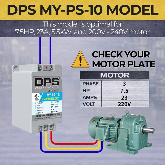 Alt view image 2 of 5 - DPS Digital Phase Converter 10HP MY-PS-10, Single to 3 Phase, 30A 200-240V