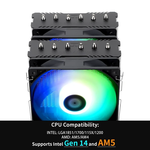Alt view image 4 of 5 - Thermalright TR Peerless Assassin 120 SE ARGB CPU Air Cooler,6 Heat Pipes CPU Cooler, Dual TL-C12C-S PWM Fan, Aluminium Heatsink Cover,AGHP Technology,for AMD AM4/AM5/Intel LGA1700/11