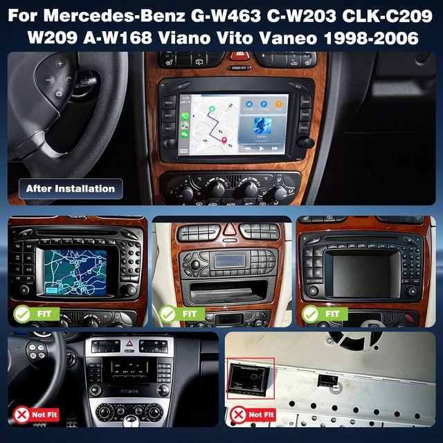 Alt view image 2 of 5 - 4+64G Android Car Radio for MercedesBenz GW463 CW203 CLKC209 1998-2006