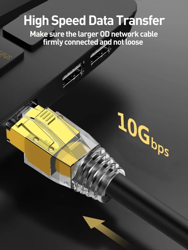 Alt view image 3 of 5 - ZOERAX 50-Pack Cat7 Cat6A Shielded Pass Through RJ45 Connectors, 3-Prong Gold Plated CAT7 Modular Plug for Solid or Stranded STP/FTP Ethernet Cable (Gold)