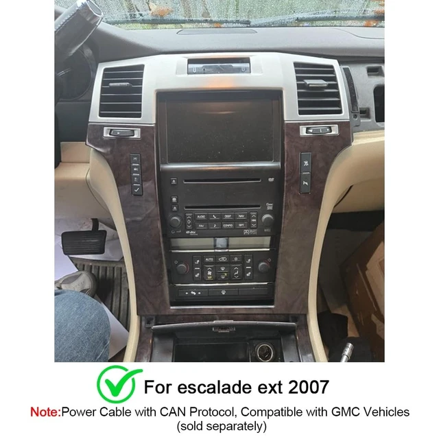 Alt view image 3 of 5 - Car Stereo for Cadillac Escalade 2007-2014 with Wireless Carplay Android Auto,9.7 inch HD Touchscreen Car Radio with Bluetooth GPS WiFi SWC FM RDS DSP AHD Backup Camera-2+32G