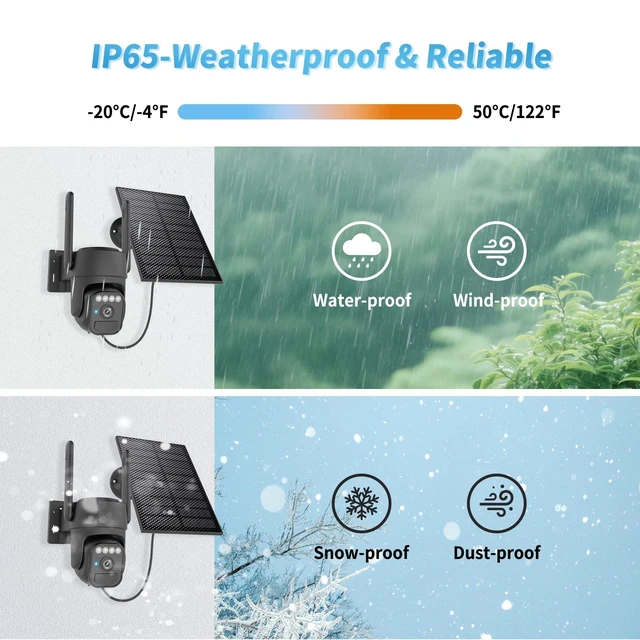 Alt view image 4 of 5 - WY-LINK Solar Camera Outdoor Wireless, 360 Wi-Fi Home Security Cameras