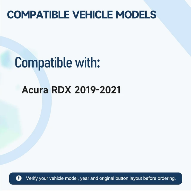 Alt view image 2 of 5 - Replacement Key Fob Remote for Acura RDX 2019 2020 2021 Keyless Entry Car Remote KR5T21 72147-TJB-A01 433.92MHz 47 72147-TJB-A11