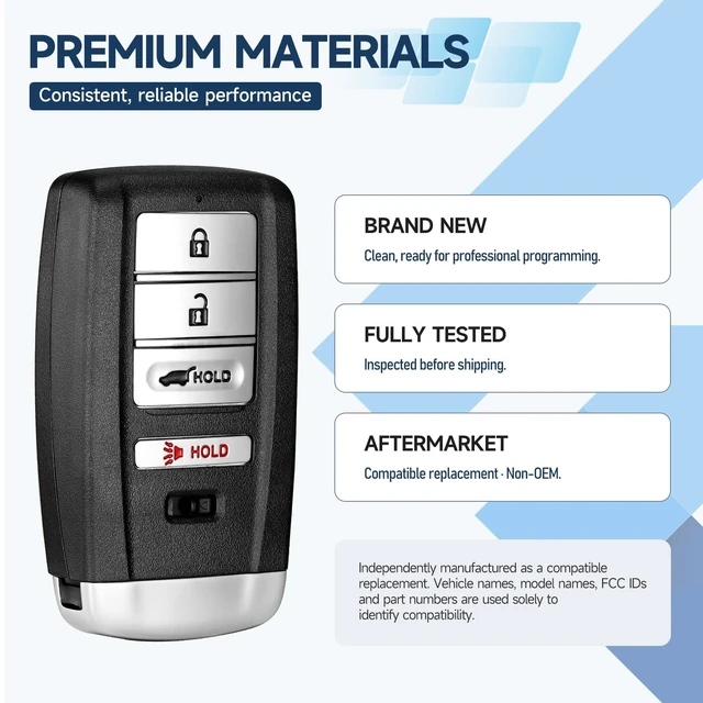 Alt view image 5 of 5 - Replacement Key Fob Remote for Acura RDX 2019 2020 2021 Keyless Entry Car Remote KR5T21 72147-TJB-A01 433.92MHz 47 72147-TJB-A11