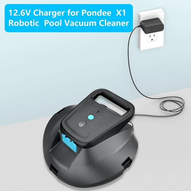 Alt view image 2 of 5 - 12.6V Charger for Pondee X1 Pool Vacuum Compatible with Pondee Robotic Pool Vacuum Cleaner Power Cord Charger