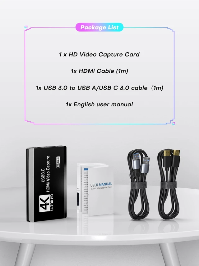Alt view image 5 of 5 - XIIXMASK USB 3.0 HDMI Capture Card, 4K60FPS Capture with Pass-Through