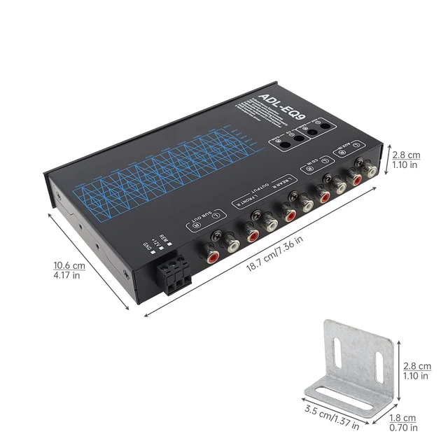 Alt view image 2 of 5 - DriSentri 9-Band Car Audio Equalizer, Car Graphic Equalizer EQ W/Front, 9 Band Noise Reduction DSP Car Equalizer for Car Stereo System with Independent Subwoofer Output