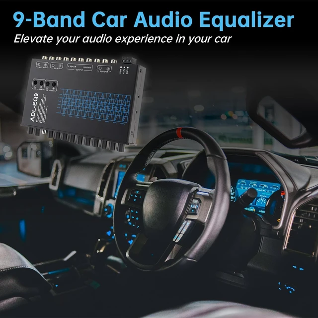 Alt view image 5 of 5 - DriSentri 9-Band Car Audio Equalizer, Car Graphic Equalizer EQ W/Front, 9 Band Noise Reduction DSP Car Equalizer for Car Stereo System with Independent Subwoofer Output
