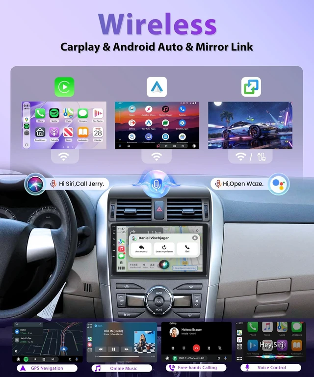 Alt view image 3 of 5 - Rimoody Linux 9'' Car Stereo for Toyota Corolla Radio 2009-2013 Carplay