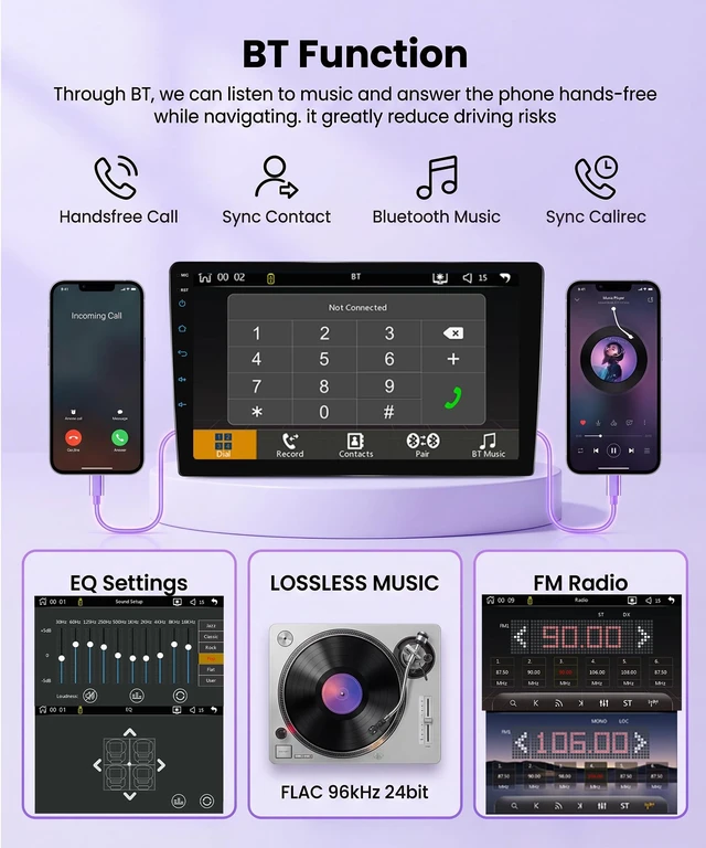Alt view image 5 of 5 - Rimoody Linux 9'' Car Stereo for Toyota Corolla Radio 2009-2013 Carplay