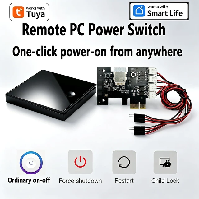 Alt view image 2 of 5 - Wireless WiFi Remote PC Power Button/Switch with Child Lock,Timer&Restart