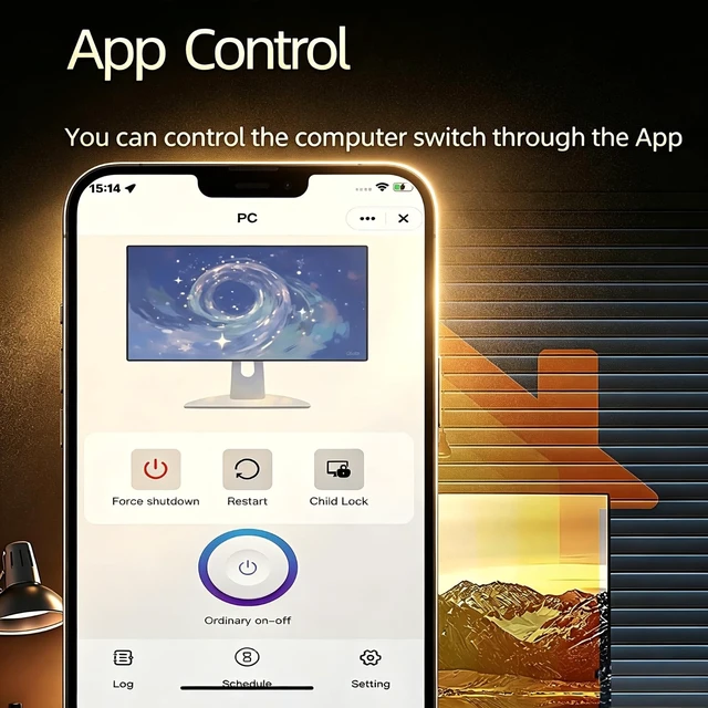 Alt view image 3 of 5 - Wireless WiFi Remote PC Power Button/Switch with Child Lock,Timer&Restart