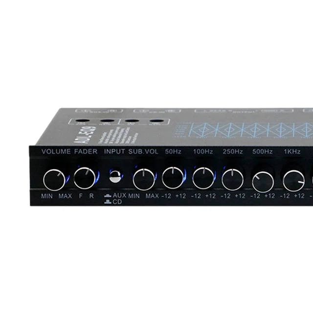 Alt view image 4 of 5 - MagiDeal 9 Band Equalizer Front Rear + sub Output 12V DC DSP Chip 9 Equalization Bands EQ Car Stereo Tone Control Car Audio Equalizer, 18cmx11.5cmx2.5cm, Black